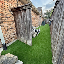 Pet-Friendly-Artificial-Turf-Installation-Around-Pool-and-Side-Yard-in-Plano-TX 1